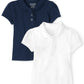 The Children'S Place Baby Girls And Toddler Girls Short Sleeve Ruffle Pique Polo, Tidal/White, 4T