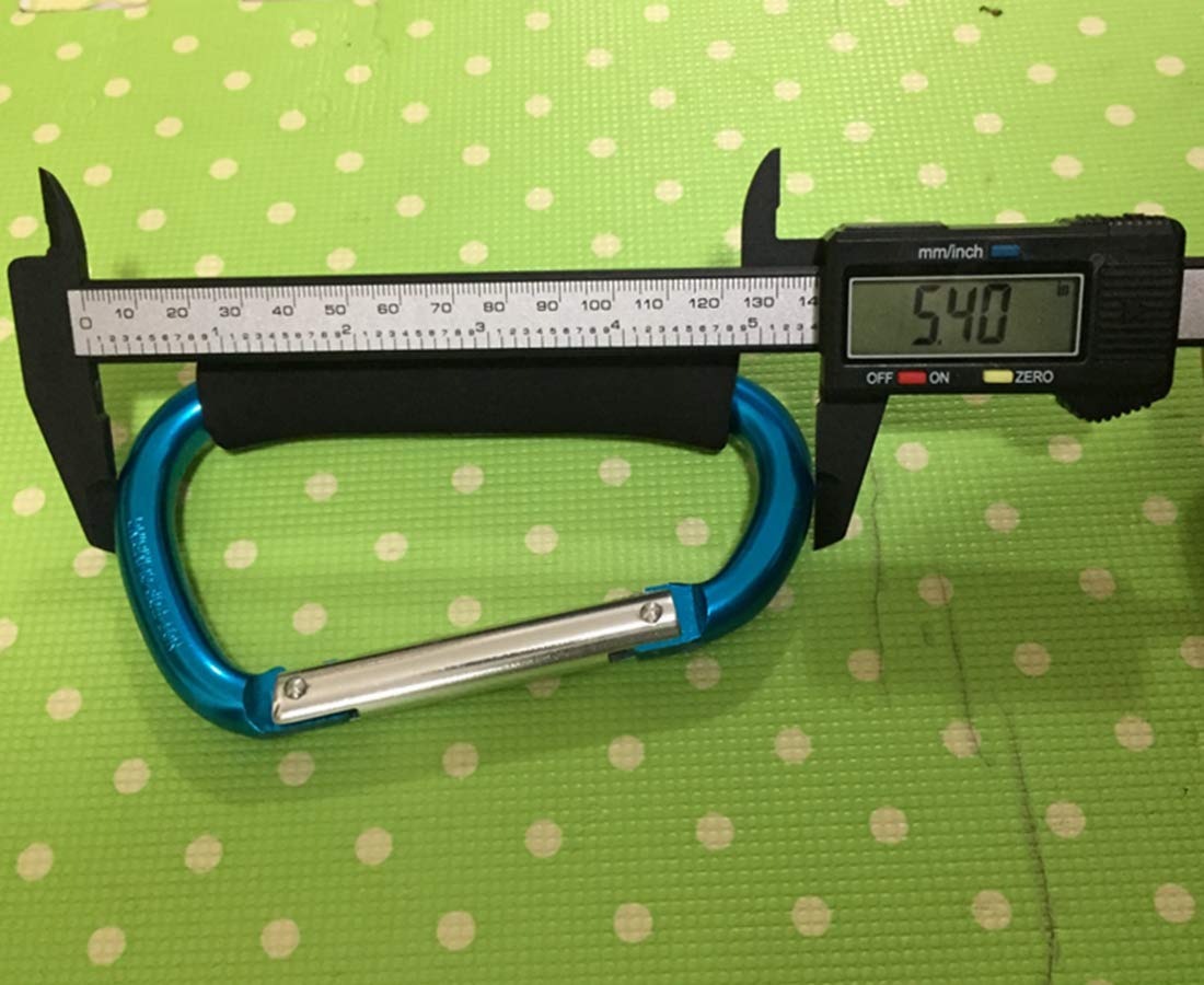 2X Carabiner Hook - 5.4 Large Aluminum D-Style Carry Handle with Sponge for Shopping Bags Handbag Tote Stroller Carrying