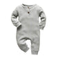 Eghunooy Baby Boy Girl Solid Color One Piece Romper Jumpsuit Outfits Clothes (0-3 Months) Light Gray
