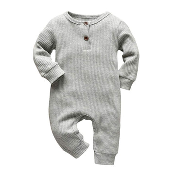 Eghunooy Baby Boy Girl Solid Color One Piece Romper Jumpsuit Outfits Clothes (0-3 Months) Light Gray