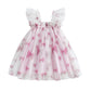 Toddler Baby Girl Dress Valentines Day Heart Bow Sleeveless Layered Tulle Tutu Dresses Princess Holiday Party Dress (D Pink Bow,