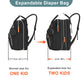 Ismgn Extra Large Diaper Bag Backpack, Multifunctional Diaper Bag, Expandable Diaper Bag, Ub Black