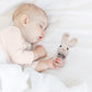 Youuys Wooden Baby Rattle Toys, Easter Bunny Rattle for Baby Crochet Bunny Rattle Toy Natural Wood, Shaker Rattle for Hand Grips