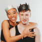 Iridescent Rainbow Silver Crown Hat - Prince Princess King Queen Crown - Fully Adjustable