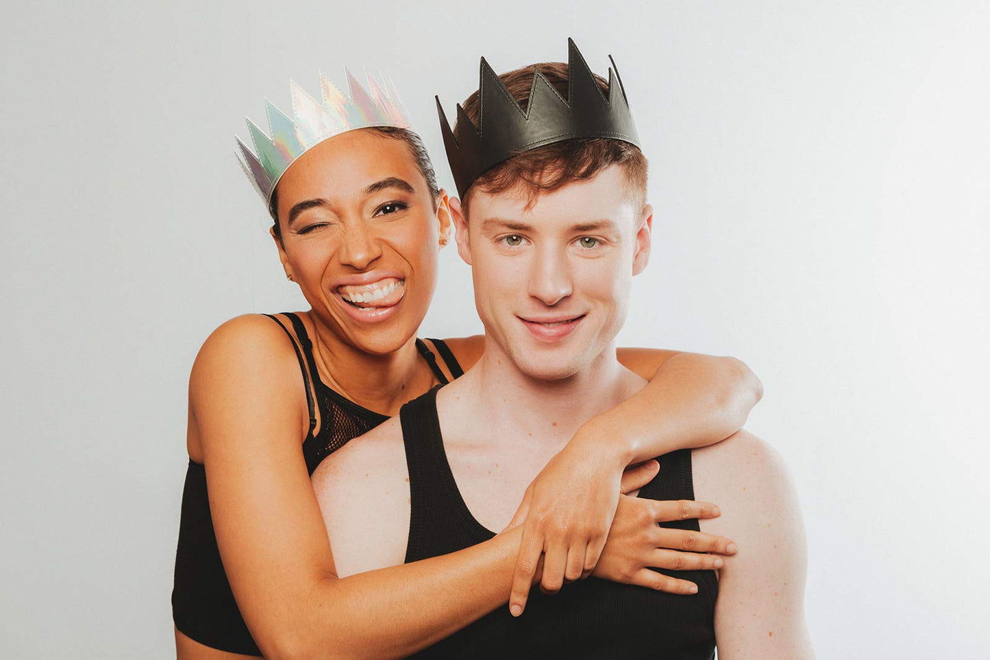 Iridescent Rainbow Silver Crown Hat - Prince Princess King Queen Crown - Fully Adjustable
