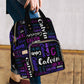 Personalized Bag, Custom Diaper Bag White & Purple Name Initial Black Fashion Multipurpose Daycare Bag Mummy Nursing Baby Bags S