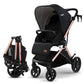 Baybee Baby Stroller Pram For 03 Years | Reversible Seat, Canopy, 3Position Recline, Large Wheels, Lightweight Aluminium Frame