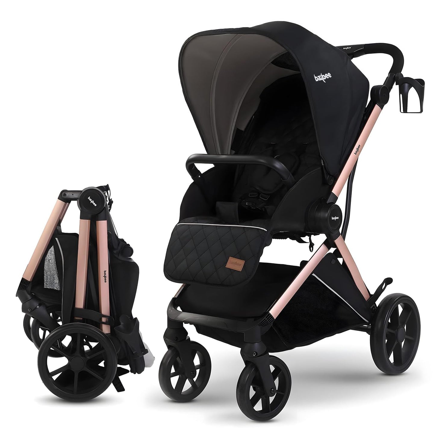 Baybee Baby Stroller Pram For 03 Years | Reversible Seat, Canopy, 3Position Recline, Large Wheels, Lightweight Aluminium Frame