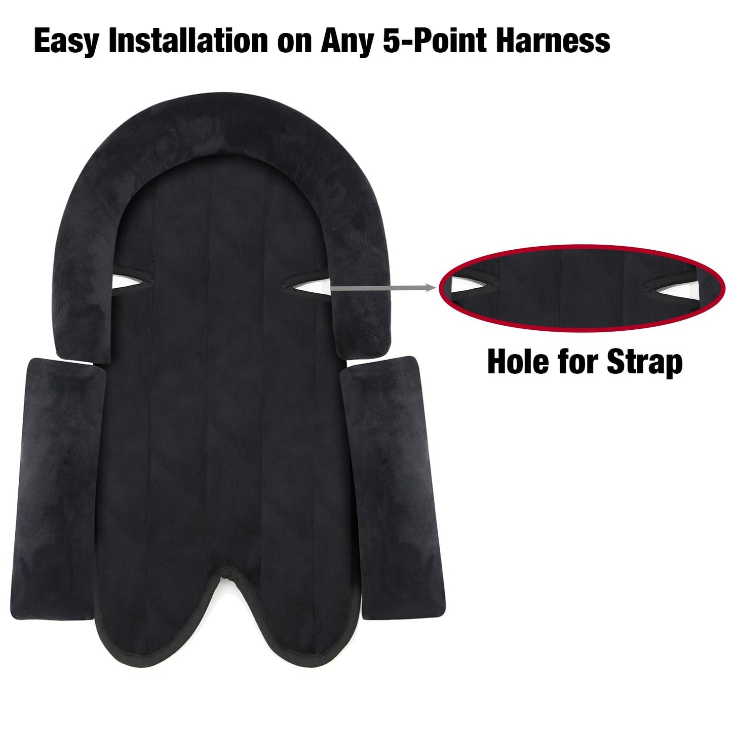 Pandaear Baby Head Support For Car Seat,3 In 1 Infant Head Neck Body Support Soft Insert Cushion Pad For Carseat, Strollers, Bou