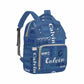 Artsadd Custom Name Diaper Bag For Mom, Personalized Blue Monogram Backpack With Stroller Straps Large Travel Shoulder Bag Capac