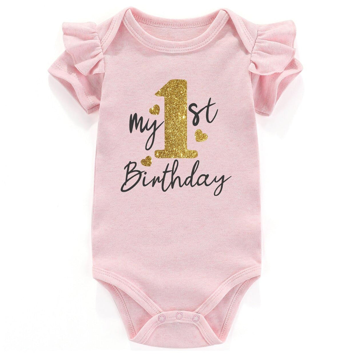 Acwssit Love Nana Papa Baby Boy Clothes Unisex Funny Baby Girl Baby Bodysuit 03 Months, Pink My 1St Birthday, 1218 Months