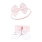 Hudson Baby Baby Girls' Headband And Socks Giftset, Basic Pink Floral, One Size