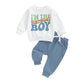 Kayotuas Baby Boy Birthday Outfit Toddler Fall Clothes Infant Birthday Boy Shirt & Pants Set Cute 2 Piece Cake Smash Outfits (Bl