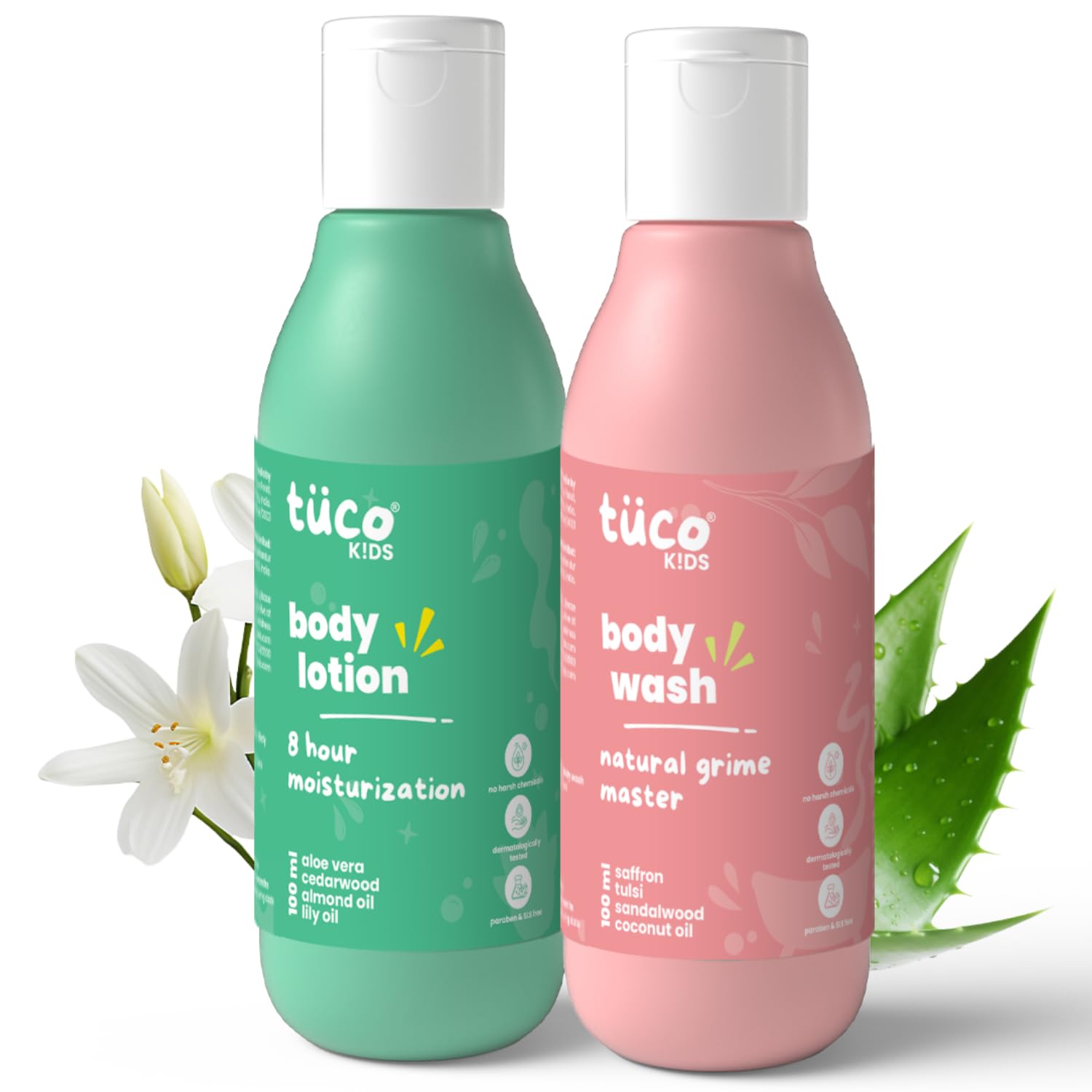 Tuco Kids Body Wash/Shower Gel, Body Lotion Combo | Gently Cleanse, Soothe, And Nourish | Ages 2-5, 5-10, 10-15 | Sls/Sles And P