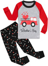Boys Pajamas Valentines Day Clothes Fire Truck With Love Heart Pjs Toddler Sleepwear Kids Pant Set 3T
