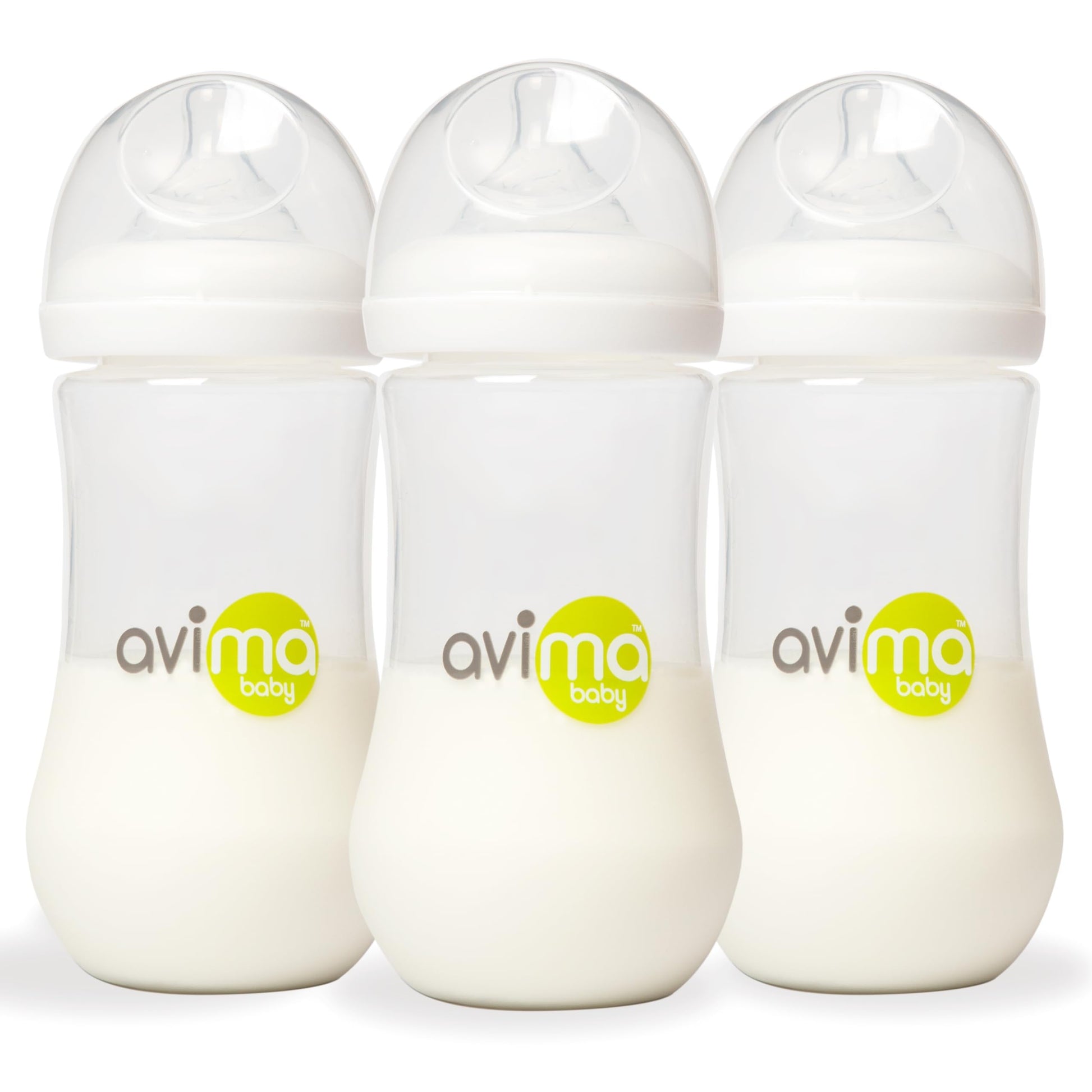 Avima Baby 12 oz Anti Colic Baby Bottles for Breastfed Babies - Fast Flow Nipples, Wide Neck Bottle, BPA Free - 9-12 Months, Sta