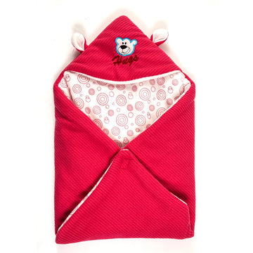 NAMAN Fleece Newborn Printed Hooded Baby Blanket for BabiesRani