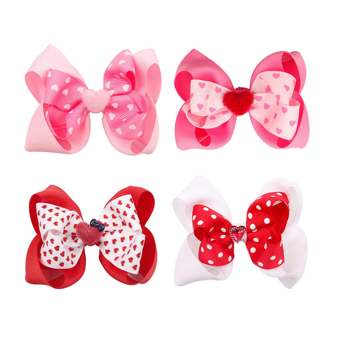 Valentine'S Hair Hoop Headband Bow Baby Girls Hair Clips Pin Bow Accessories Jhv13 (Hair Clips-A)
