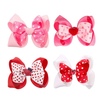 Valentine'S Hair Hoop Headband Bow Baby Girls Hair Clips Pin Bow Accessories Jhv13 (Hair Clips-A)