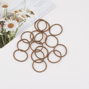 100 Pcs Baby Girls Hair Ties No Crease Hair Bands Elastic Ponytail Holders Thin Hair (2 Mm X 2.5 Cm,Light Brown)