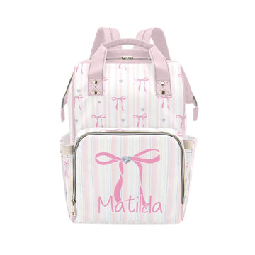 Personalized Baby Diaper Bag Backpack for Women, Custom Name Nursing Mommy Daypack, Diaper Bag for Girls Boys, New Mom Gifts (Pi