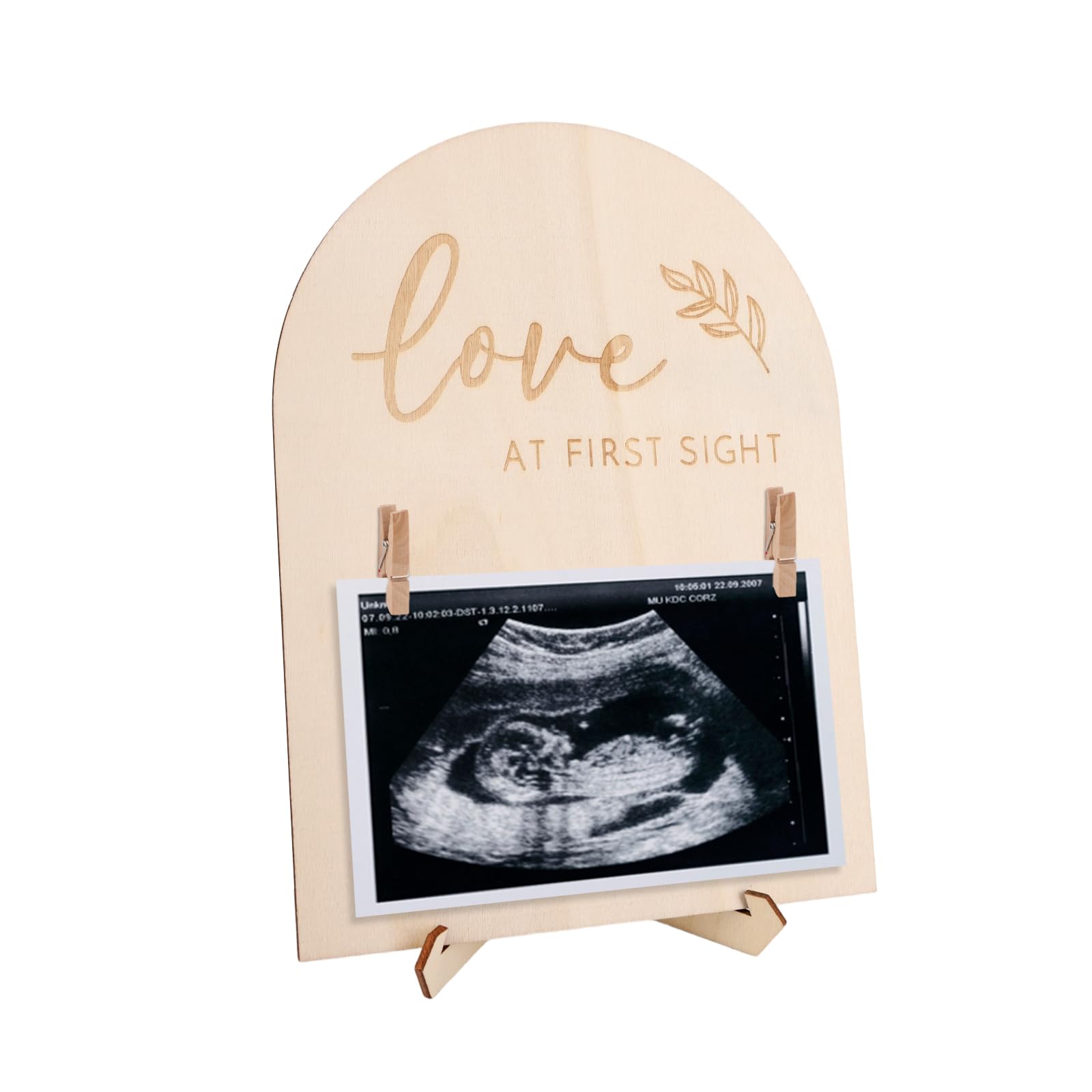 Fukaisu Baby Scan Sonogram Picture Frame, Ultrasound Photo Frame Pregnancy Announcement Keepsake with Bracket & Clip for Gender 