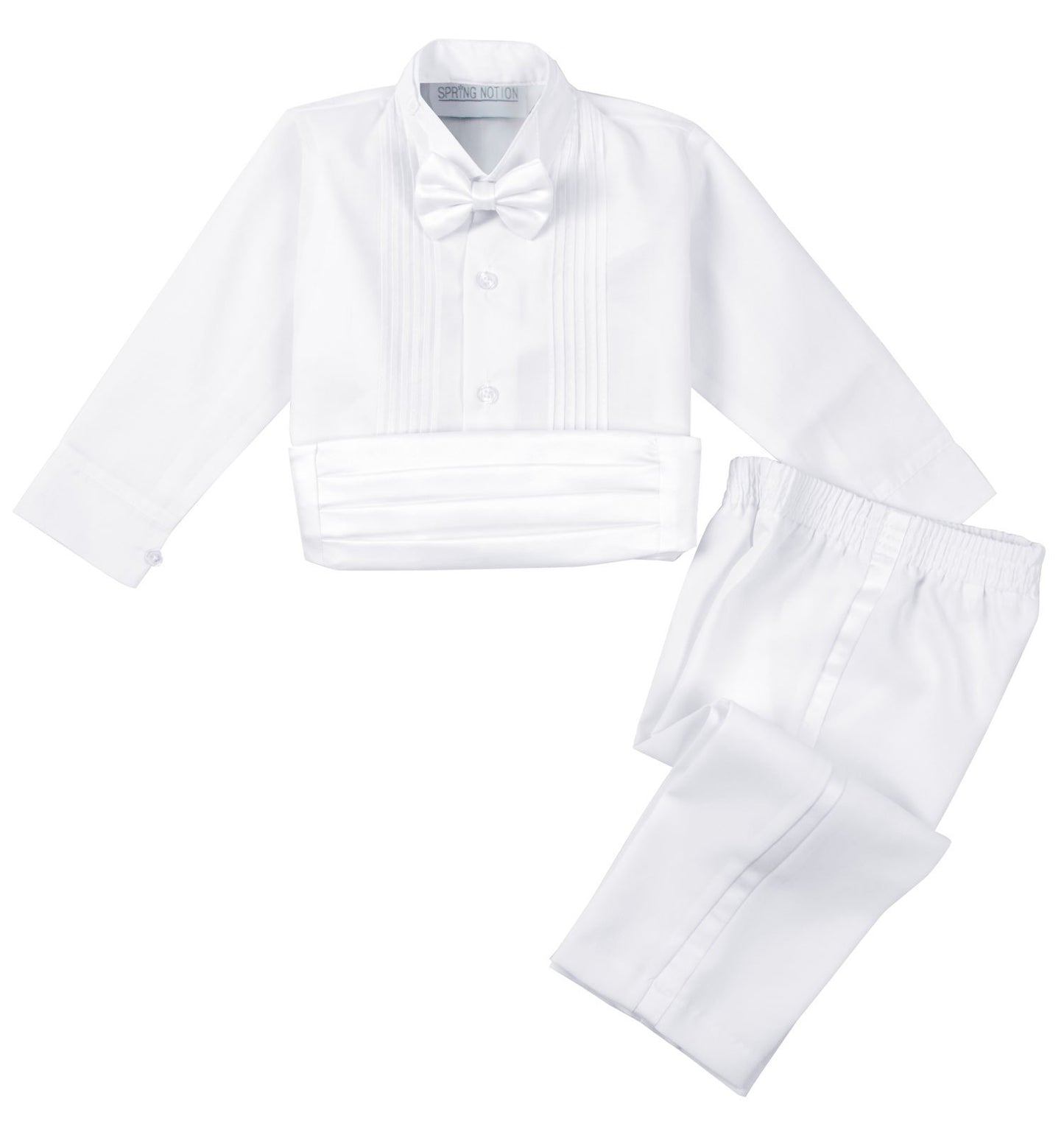 Spring Notion Baby Boys' White Classic Tuxedo With Tail Large /12-18 Months