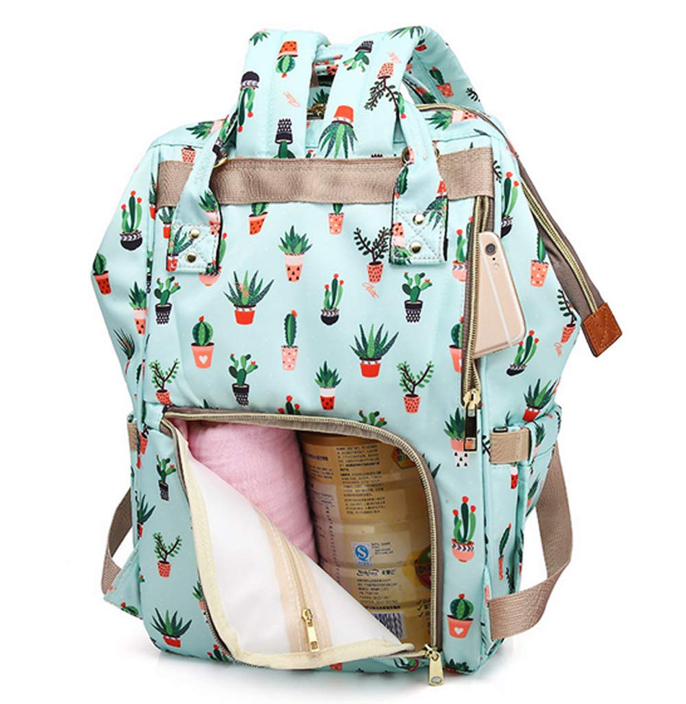 Large Capacity Baby Diaper Bag Backpack Waterproof Travel Nappy Diaper Bags Cute For Girls Boys (Potted Plants)