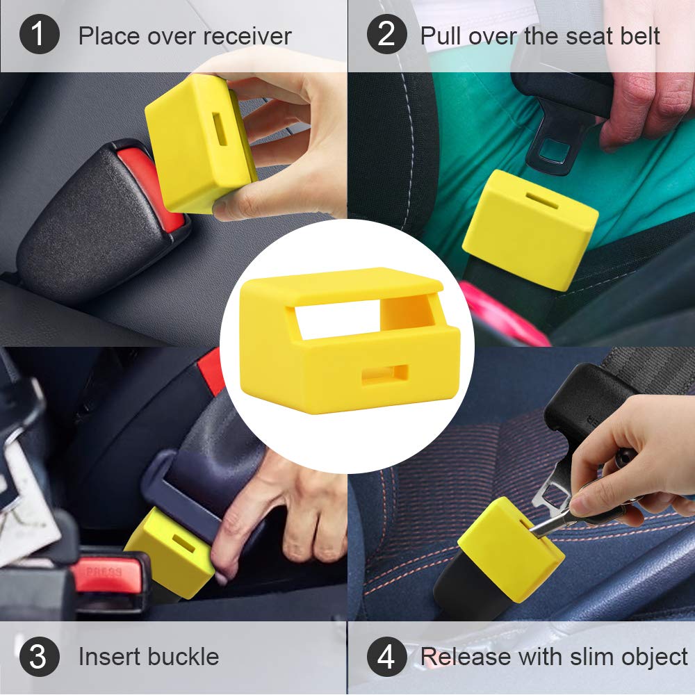 Morlike Silicone Seatbelt Secure Buckle Safety Cover Lock | Keep Children Safe In Car Seat And Prevent Kids From Accidentally Un