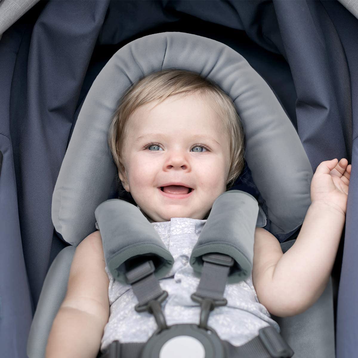 Coolbebe Upgraded 3-In-1 Babybody Support & Strap Covers Set For Newborn Infant - Extra Soft Car Seat Insert Cushion Pad, Perfec