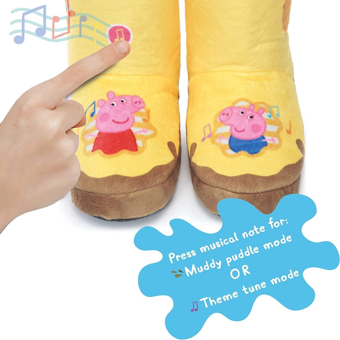 Peppa Pig Toys Muddy Puddle Boots with Sounds | Interactive Wearable Yellow Toy Wellies with Sound and Music activated as you Wa