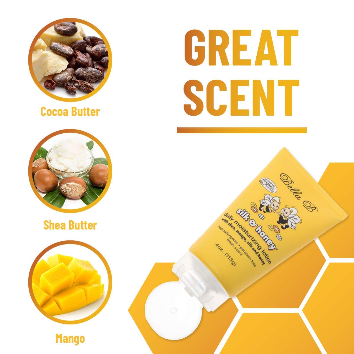 Bella B Silk & Honey 4 Oz - Baby Lotion - Baby Bella - Pregnancy Lotion - Belly Butter For Pregnancy - Pregnancy Cream - Baby Mo