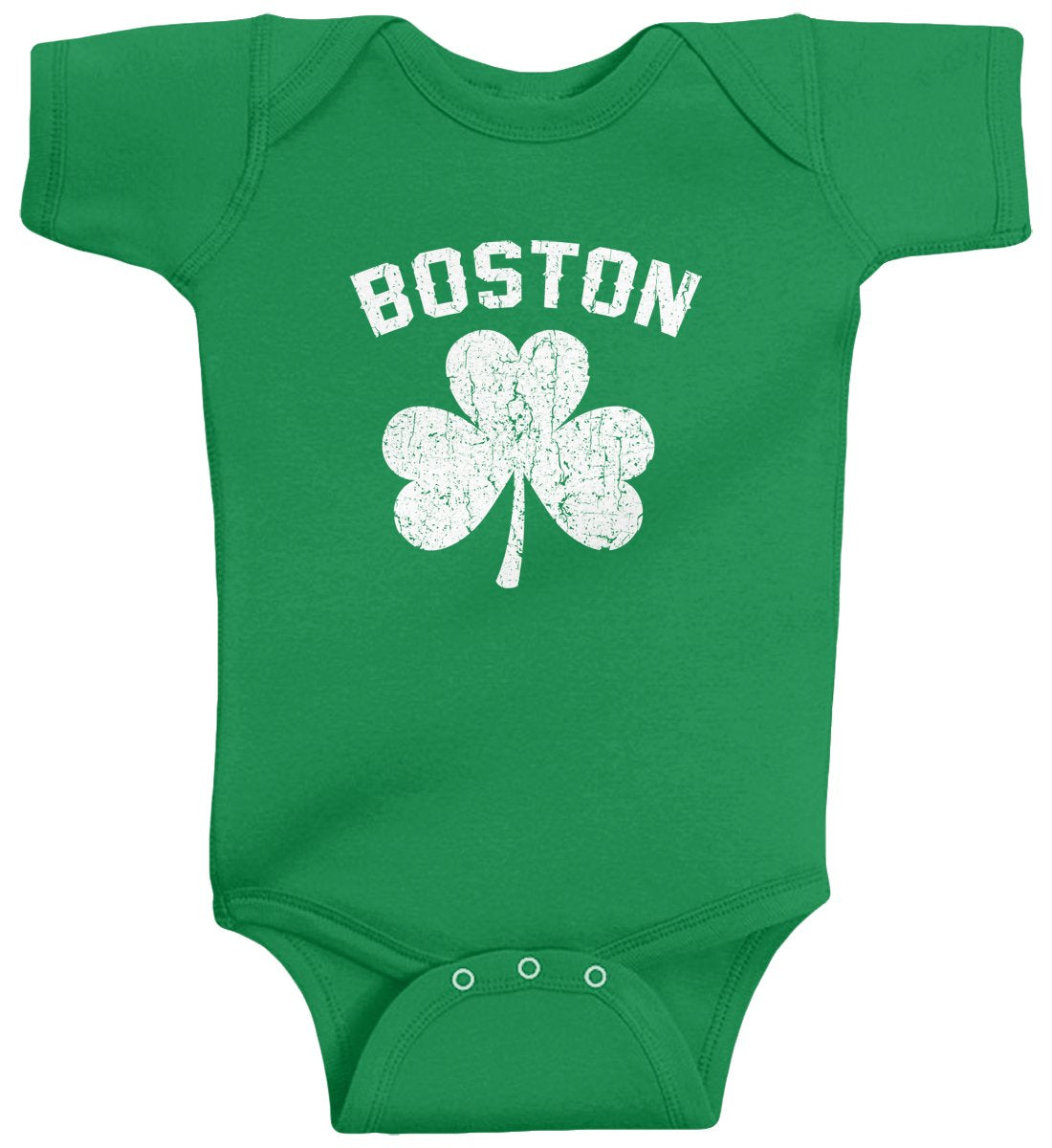 Threadrock Baby Boys' Boston Shamrock Irish Pride Infant Bodysuit 6 Months Kelly Green