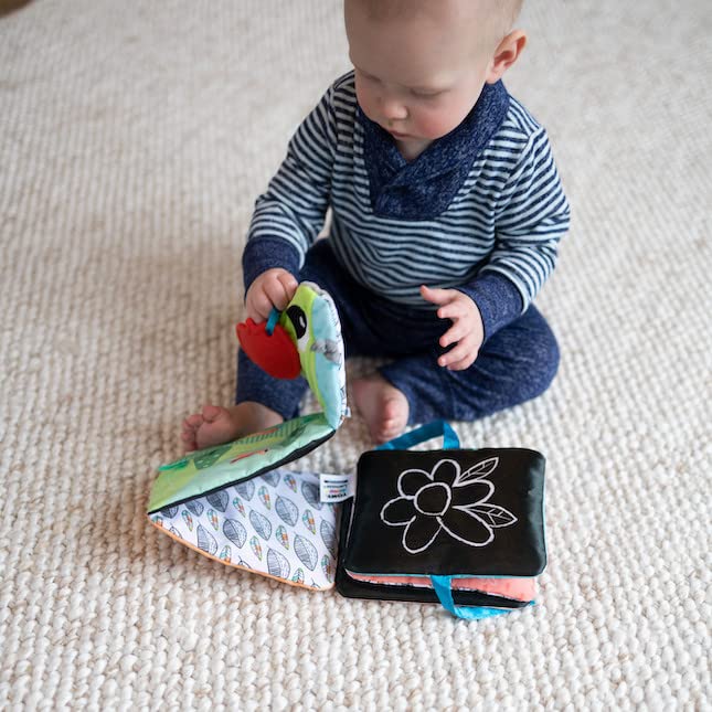 Lamaze Colorful Journey Caterpillar High Contrast Baby Book - Soft Fabric Baby Sensory Books - Includes Chewy Apple for Teething