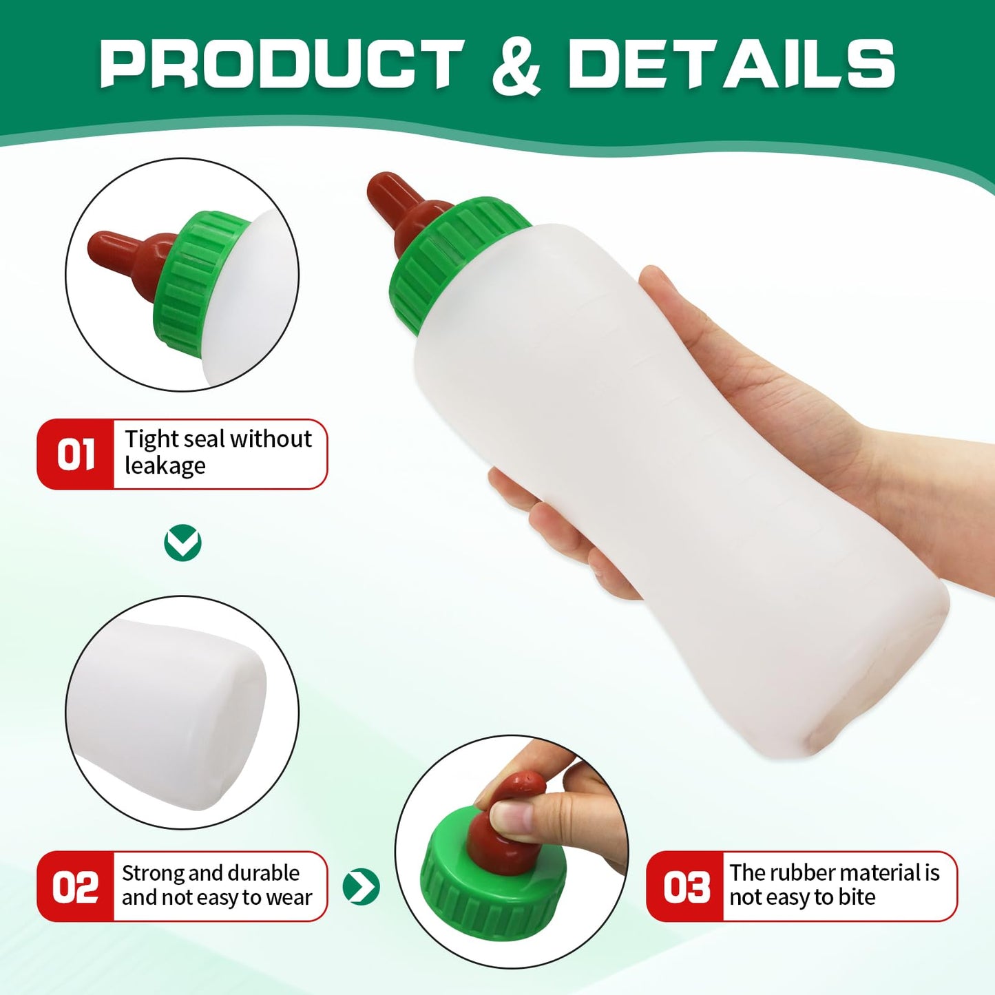2Pcs Feeding White Lamb Baby Bottle 600Ml Goat Bottles For Feeding Baby Goats Household Farm Animal Calf Bottle Feeding