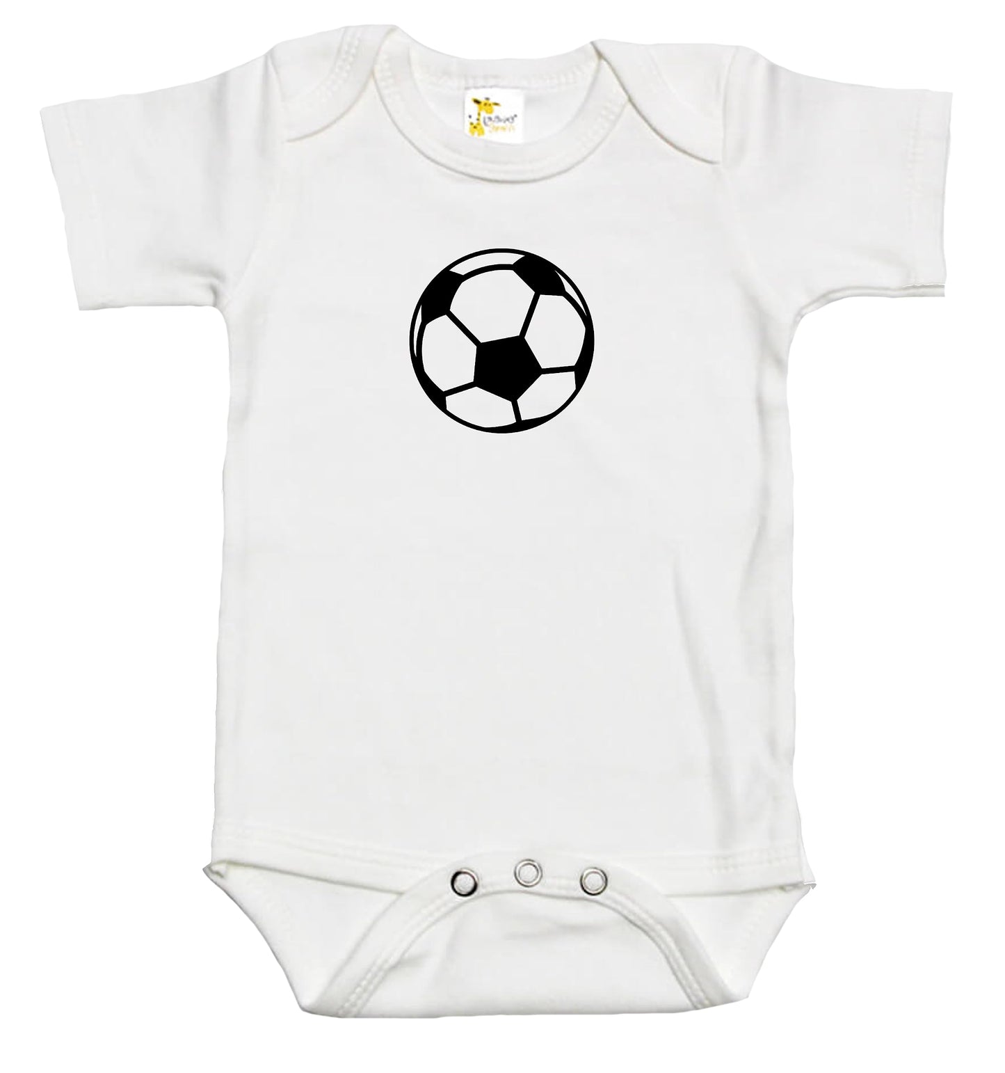 Rapunzie Baby Bodysuit - Custom Personalized Soccer Ball With Your Name And Number (0-3 Months)