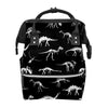 Gactivity Black And White Dinosaur Skeleton Diaper Bag Travel Backpack Large Capacity Multi-Function Zipper Casual Travel Backpa