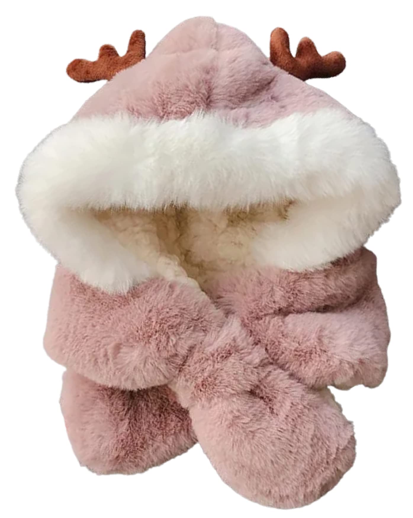 Zacharias BoyS & GirlS Kids Woolen Hooded Scarf Cap Dh01 (14 Years_Pack Of 1) (Pink)