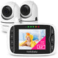 Hellobaby Video Baby Monitor With 2 Cameras And Audio. Baby Monitor With Remote Pan/Tilt/Zoom, Vox Mode, Night Vision, 2-Way Tal