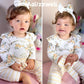 Aalizzwell 0-3 Months Newborn Infant Baby Girls Clothes Floral Long Sleeve Striped Fall Winter Spring Outfit Yellow
