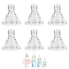 Silicone Nipple for Dr. Browns Natural Flow Level 1 Narrow Baby Bottle, Slow Flow, 0m+, 6 Count