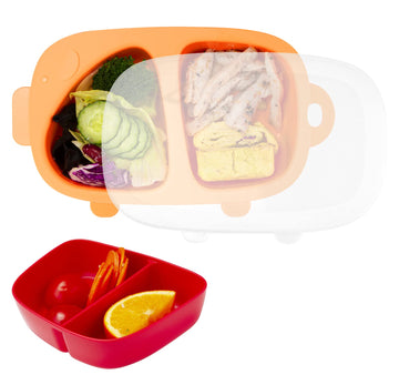 Kids Divided Plate, 3 Pcs(Plate With Lid And Inner Dish), Toddler Dishes Tableware, Dishwasher-Safe For Baby Feeding Dinner Plat