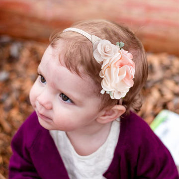 Bfnaagirl Baby Girl Floral Headband Nylon Flower Crown Elastic Hairband 3Pcs Hair Accessories Gift For Girls (Ym8)