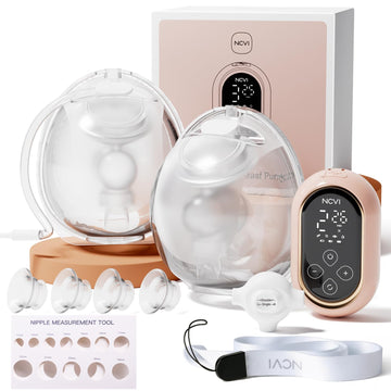 Ncvi Ultra-Lightweight Wearable Breastfeeding Pump Hands-Free&Portable, Hospital-Grade Double Electric Breast Pump Come With Lea