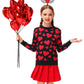 Valentine Day Sweater For Toddler Girl Red Heart Sweatshirts Kid Boys Love Long Sleeve Outfit Black 3-4 Years