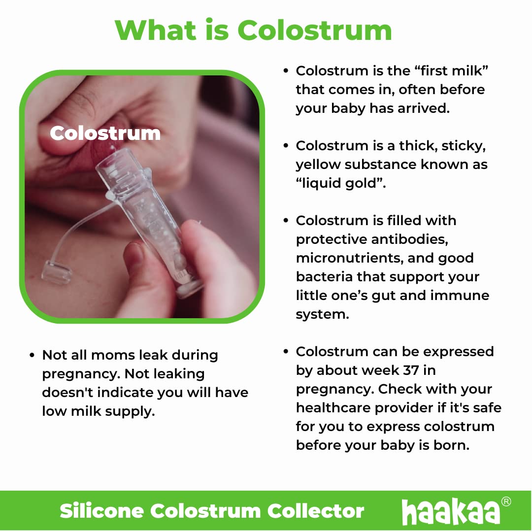 Haakaa Silicone Colostrum Collector Set With Clear Pp Storage Case 4 Ml, 6 Pk, Pre-Sterilized