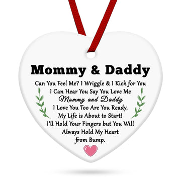 Mom To Be Gift Ornament Ceramic Gifts Pregnancy Announcements Gifts For Friends Dad Mom Gender Reveal Gifts Baby Announcement Da