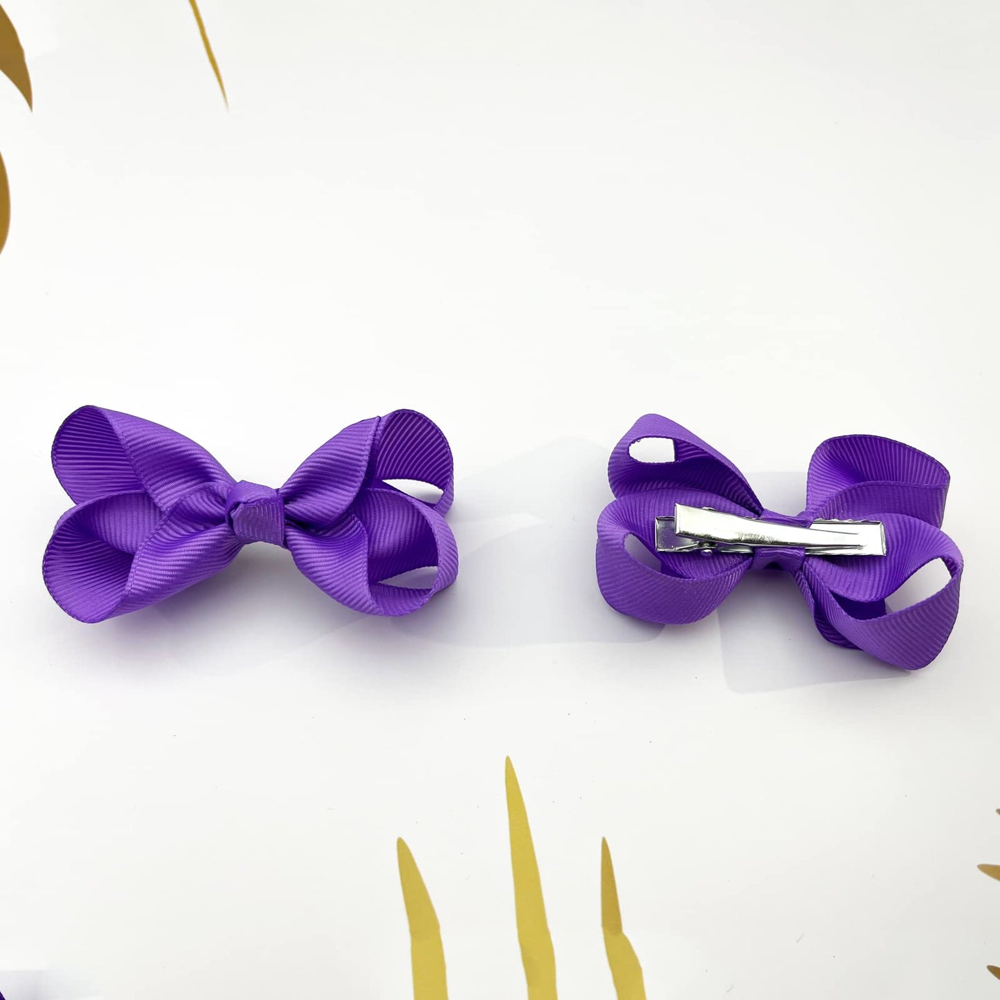 Purple Bows For Girls,6Pcs Hand-Made Grosgrain Ribbon Hair Bows Alligator Clips Hair Accessories For Little Teen Toddler Girls K