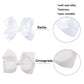 3 Inch Satin Bow For Little Girls - 2 Pcs (White)