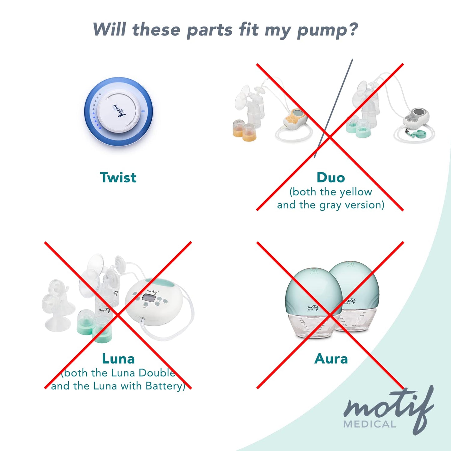 Motif Medical, Twist Lactation Breast Shields, Compatible With Motif Twist Breast Pump, Maternity, Breast Pumping Accessories -